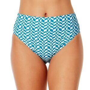 Anne Cole Soft Band High Waist Swim Bottom: Blue/White Geo Print: Size- Large